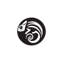 Obraz premium 2d chameleon logo with white background
