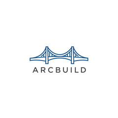 A modern logo design featuring abstract building structures with a roof-like element, accompanied by company name and slogan text.