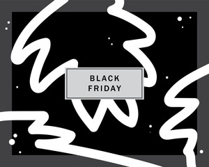 Black Friday Sale Card Design. Minimalist Abstract Discount Black Friday Event Poster Graphic Decoration. 