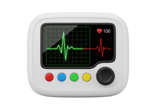 ECG Heart Rate Monitor Displaying Pulse Waveform. Medical Device Icon for Healthcare Diagnostics.