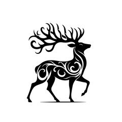 Elegant Deer Silhouette Vector Illustration