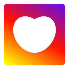Abstract Gradient Rounded Square with Heart Shape Decoration Element Design