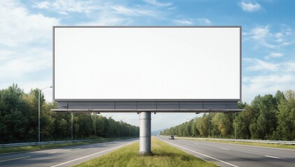 Obraz premium Advertising billboard mockup in front of modern office buildings