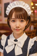 メイドカフェで働く女性