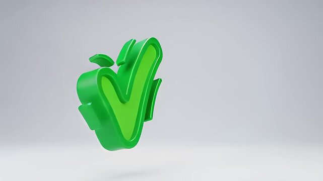 3D green checkmark symbolizing approval or success against a minimalist gray background
