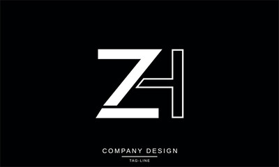 ZH, HZ, Z, H Abstract Letters Logo Monogram Design Font