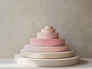 Stacked Circular Shapes on Minimalist Background for Modern Design