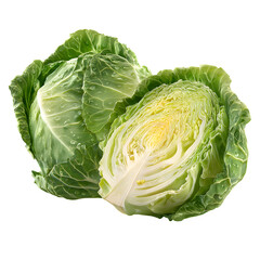 Obraz premium The isolated raw green cabbage is a fresh and healthy organic vegetable food for a vegetarian diet
