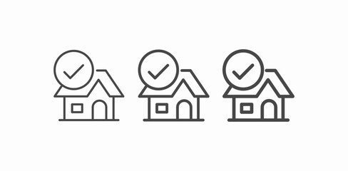 house with checkmark icon sign vector