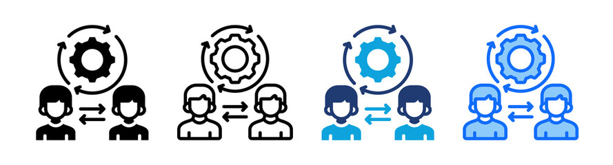 Change Management icon Multi Style Vector Illustration
