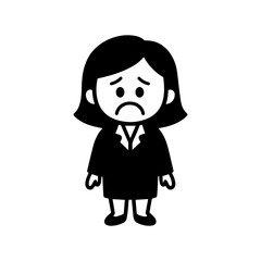 character emotion woman in business suit sadness vector on white background Vector icon character with emotion