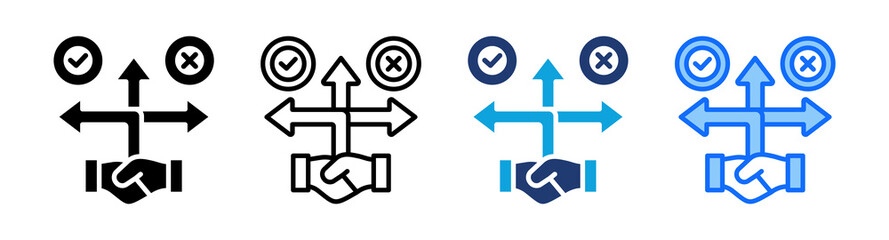 Decision Support icon Multi Style Vector Illustration