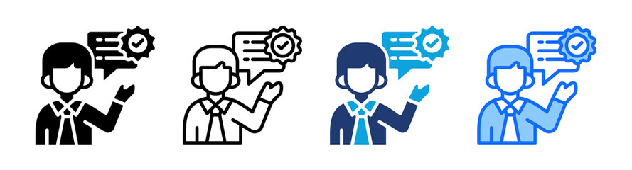 Consulting Expertise icon Multi Style Vector Illustration