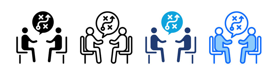 Consulting Strategy icon Multi Style Vector Illustration