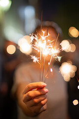 Sparkling Celebration Light in Hand Festive Atmosphere Fun Excitement