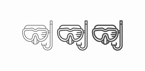 a scuba diving mask icon sign vector