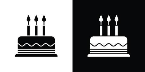 Cake birthday icons. glyph vector icon. Vector illustration eps 10