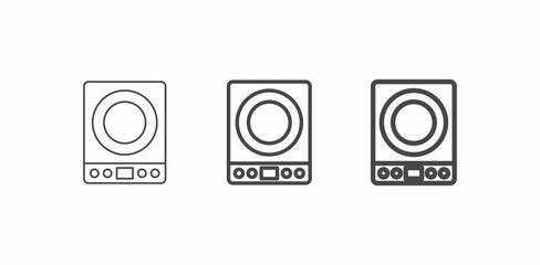 induction cooktop icons icon sign vector