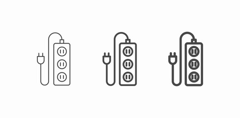 power strip outlets icon sign vector