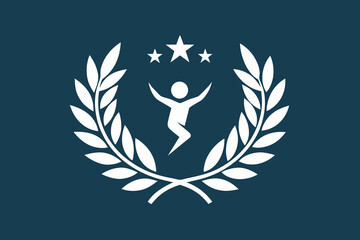 Laurel Wreath with Sports Star Vector Illustration