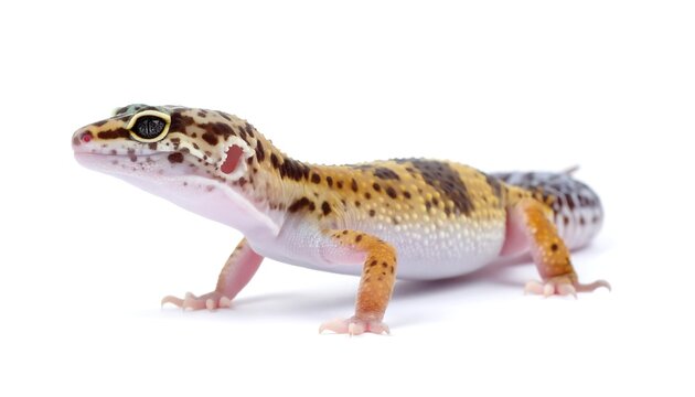 Leopard Gecko on White Background