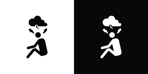 Anxiety or stress icons. glyph vector icon. Vector illustration eps 10