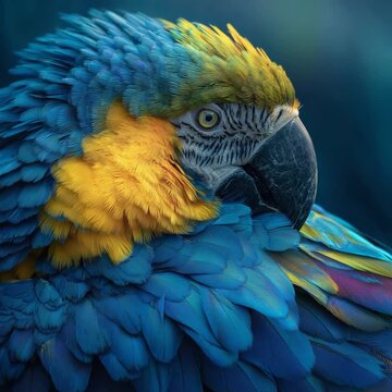 Colorful parrot close up