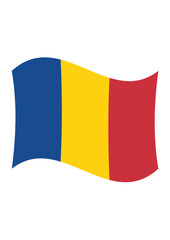 The national flag of Romania flutters in the wind