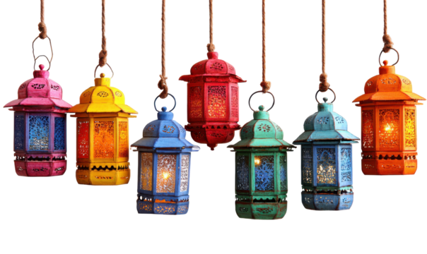 Colorful hanging lanterns