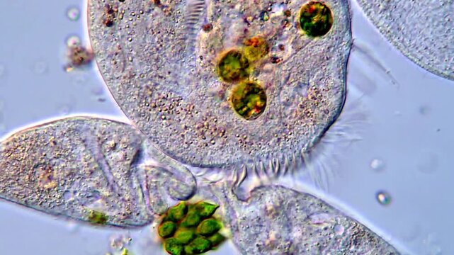 Ciliophora Ciliates captured under microscope