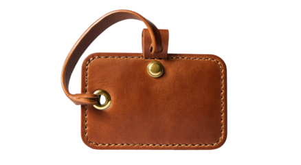 Tan leather tag with loop