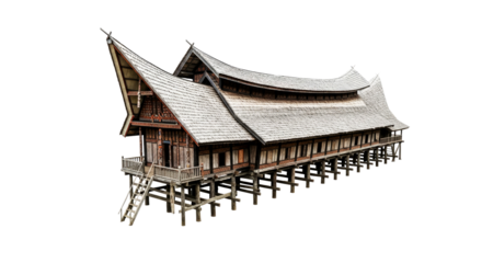 magnificent indonesian rumah gadang a 3d model of architectural heritage, isolated on transparent background