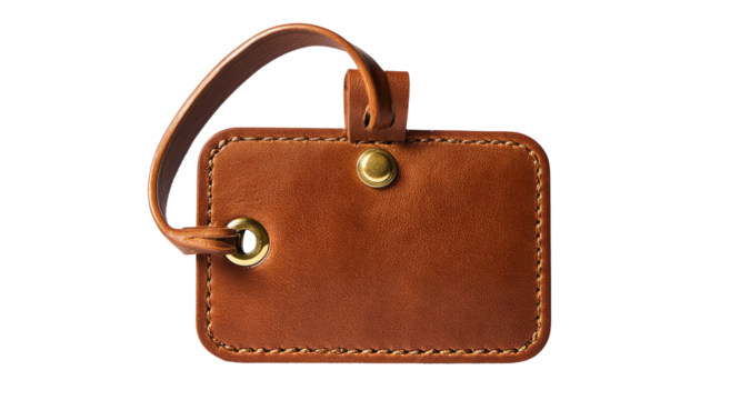 Tan leather tag with loop