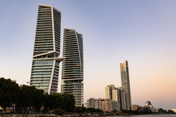 Modern Skyscrapers at Dusk in Limassol Urban Landscape