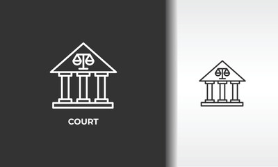 Court Vector, Icon Or Logo Sign Isolated Symbol Illustration