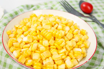 Fresh Golden Corn Kernels in Bowl - Healthy Vegetable Side Dish