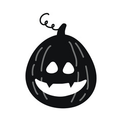 Halloween pumpkin lantern isolated on white background. Vector illustration