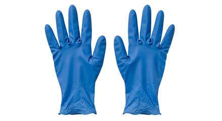 Obraz premium Preparing with protective blue gloves ready for the task embodying safety and care amidst uncertainty with studio light