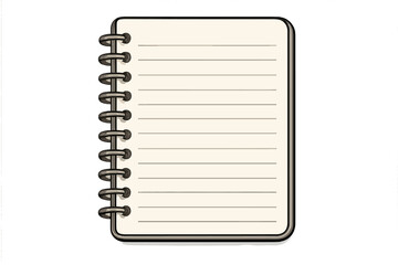 Realistic notebook mockup vector. Empty lined paper on a spiral notepad for notes or memos. Office and school supply for education, journaling, or diary. Blank page concept.