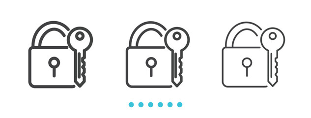security padlock icon. Thin line icon vector