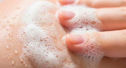 Fototapeta premium Gentle cleansing with luxurious foamy lather for soft, healthy skin and a spa-like experience
