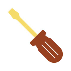 Screwdriver Icon for Repair and Construction. Flat illustration for maintenance, DIY projects, and handyman services.