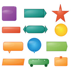 Colorful 3D Geometric Shapes Vector Set