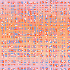Line Doodle Seamless Pattern 1 - Vibrant Grid Pastel Pink Orange