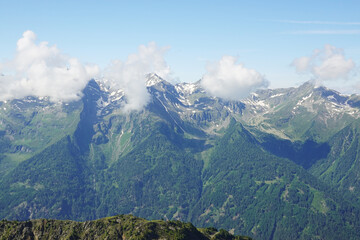 Obraz premium Panorama opening from Hochzeiger mountain, Pitztal valley, Austria