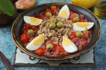 A traditional dish of Tunisian cuisine - Mechouia salad	