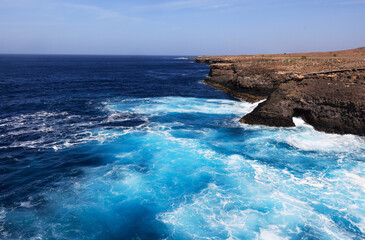 The Blue Eye or Olho Azul at the Island Sal, Cape Verde, Africa