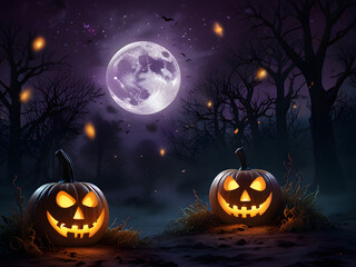 halloween background with pumpkins
