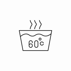 hot water 60 celsius icon sign vector