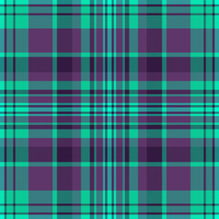 Classic tartan plaid pattern in vibrant teal and deep purple.  A versatile design ideal for backgrounds, textiles, or adding a touch of tradition.